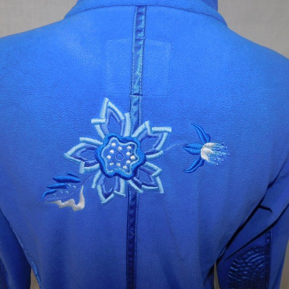 LUHTA Finland Womens M /10 Pullover 1/4 Zip Fleece embroidered Bird Flower *READ - Picture 11 of 13